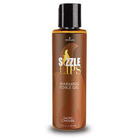 Согревающий массажный гель Sensuva Sizzle Lips Salted Caramel (125 мл), без сахара, съедобный 777Shop.com.ua