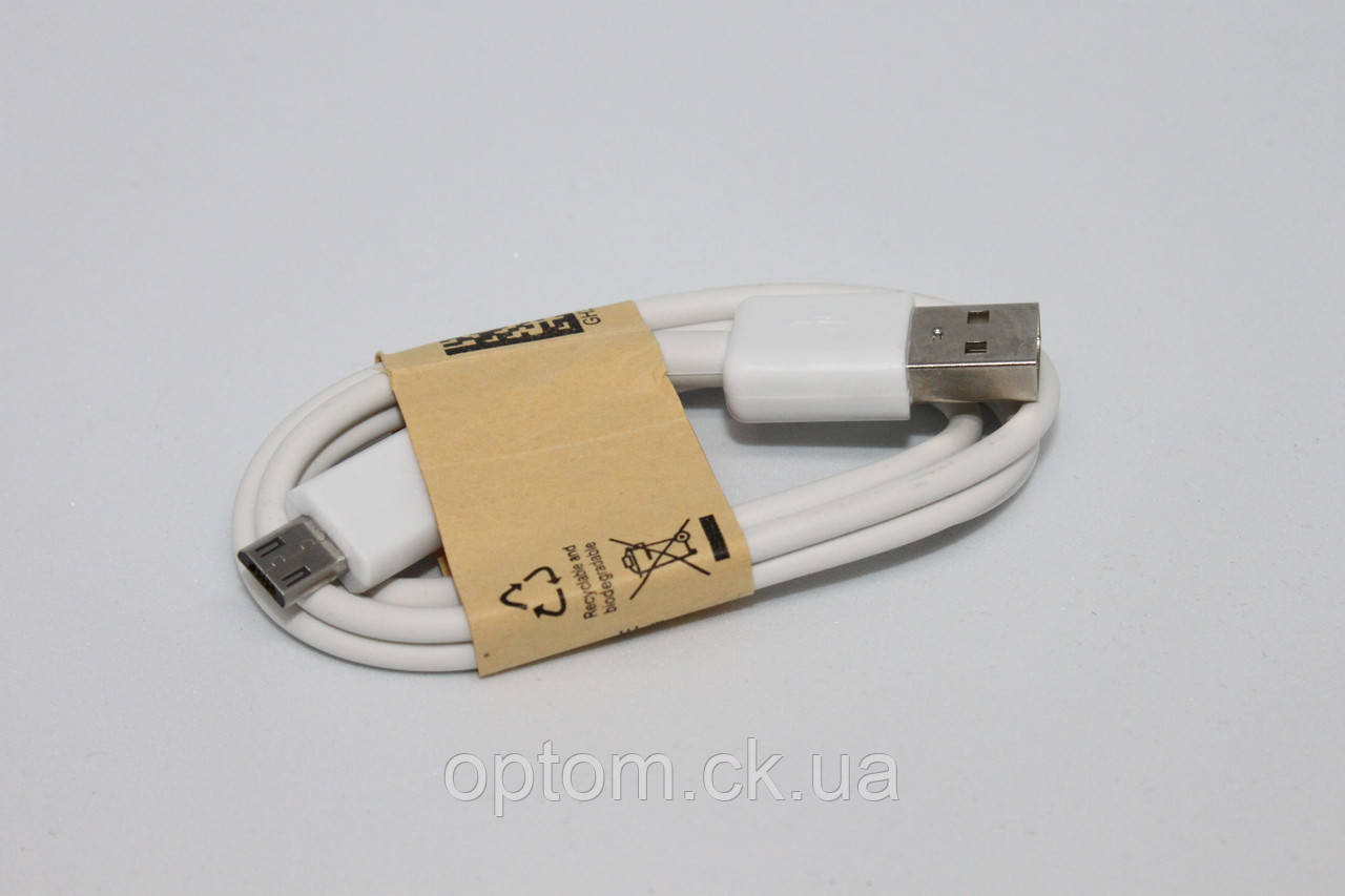 Кабель-дата Samsung V8 microUSB в стяжці White
