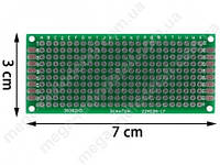 Макетна плата 3x7см двохстор.