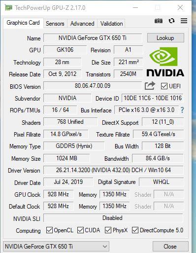 Мощная игровая видеокарта Dell GeForce GTX 650 Ti 1GB GDDR5 ; 2x DVI HDMI - фото 3 - id-p1067512644