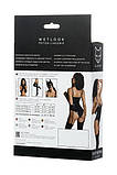 Боді Glossy Katherin з матеріалу Wetlook на шнурівці, чорне XL, фото 8
