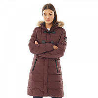 Пуховик Brave Soul Wizard Long Padded With Faux Fur Trim Hood Plum Burgundy, оригінал. Доставка від 14 днів