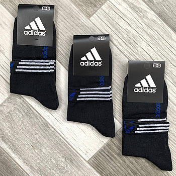 Шкарпетки жіночі демісезонні спортивні х/б Adidas, Athletic Sports, чорні, середні, 06167