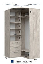Шафа-купе кутовий приставний Стандарт 125х130 h-240, ТМ Фенікс, фото 3