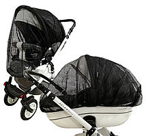Москітна сітка на коляску великий розмір Польща Чорна антимоскітна сітка для будь-якої коляски з