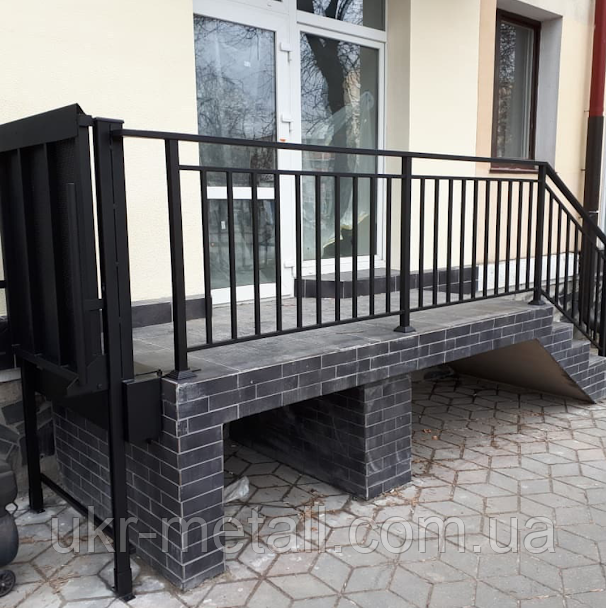 Підйомник для інвалідів вертикальний зовнішній - вуличний / Ганок металевий / Вхідна група під ключ, фото 1