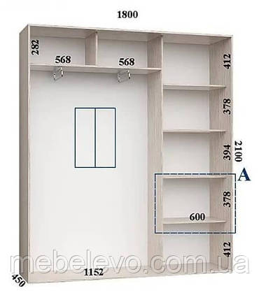 Шафа-купе 2 двері Стандарт 180х45 h-210, ТМ Фенікс, фото 1