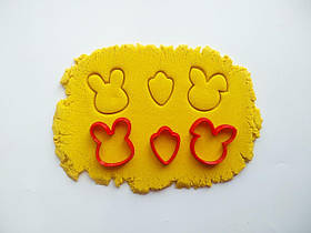 3D-формочки-вирубки для пряників "Набір міні 17" (зайчики та лапка)