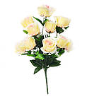 Букет троянда на 10 голів із гіпсофом C 33 (12 шт./пач.) продається упаковкою Штучні квіти оптом, фото 5