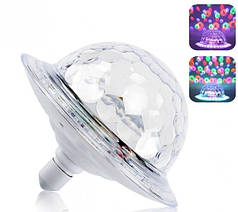 Світлодіодний диско куля в патрон HLV LED UFO Bluetooth Crystal Magic Ball E27 0926 (N010778)