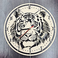 Бесшумные настенные часы из дерева «Тигр»
