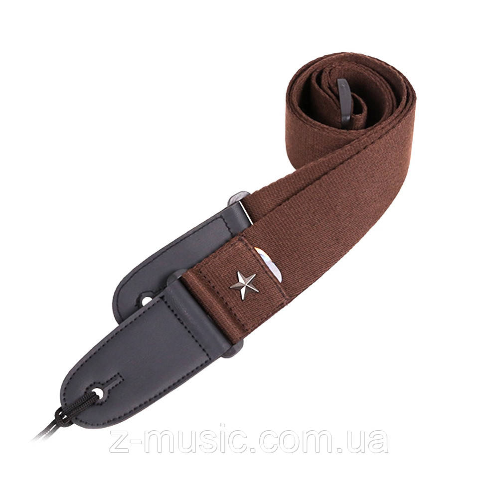 Ремінь гітарний GP-06BR з кишенькою для медіаторів, фото 1