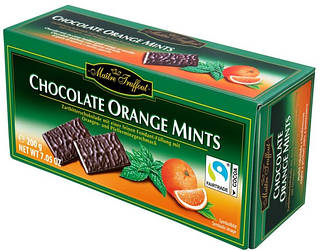 Шоколадні цукерки з м'ятою і апельсином Maitre Truffout Orange Mints 200 г