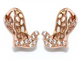 Сережки дитячі XР. Позолота ЧВ. Камені: білий циркон. Діаметр: 10 мм.