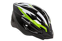 Шлем велосипедный Bravvos HEL126 черно-бело-салатовый (L, 58-61 см)