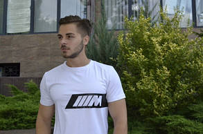 Біла футболка "В стилі Puma bmw motors" | логотип принт