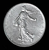 Монета Франції 1гладень 1960-99 рр., фото 2