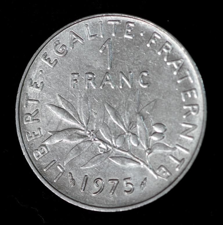 Монета Франції 1гладень 1960-99 рр., фото 1