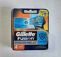 Кассеты Gillette Fusion Proshield 4 шт. ( Картриджи жиллетт Фюжин прошилд синие Оригинал Германия )