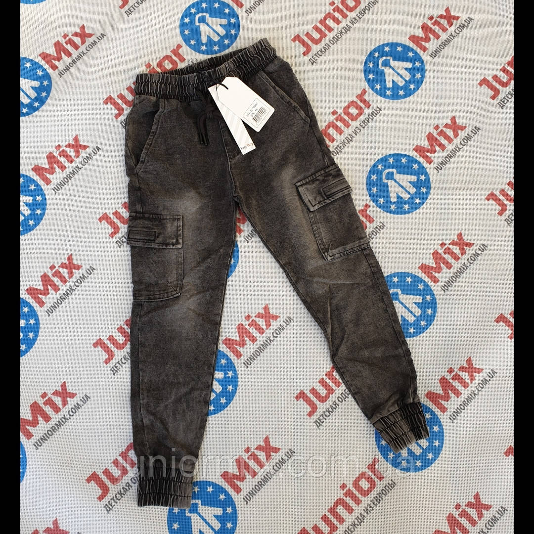 Дитячі джинсові штани на манжеті для хлопчиків оптом FREE BOY