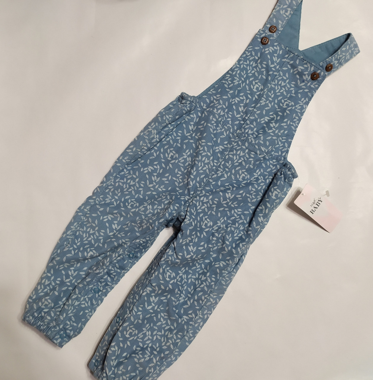 Штани-комбінезон для дівчинки блакитний M&S р. 12-18міс (86см.)