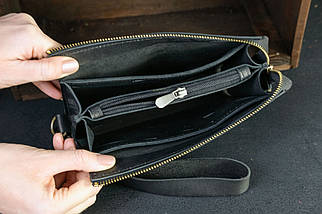 Чоловічий гаманець Тревел з ремінцем з натуральної шкіри колір Чорний, фото 3