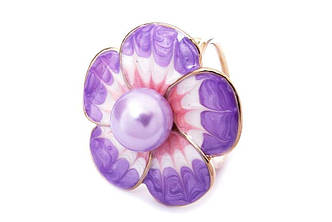 Кільце для хустка бузкова квітка 