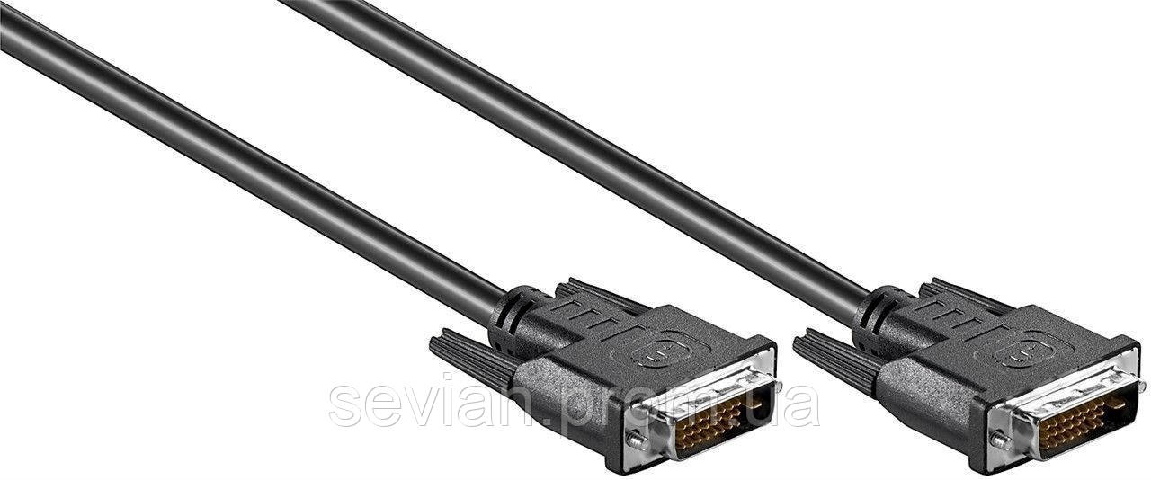 Кабель монітора-сигнальний DVI M/M  0.5m Lucom (25.02.5068) 24+1 D=7.0mm 2xShielded 1080p Cu