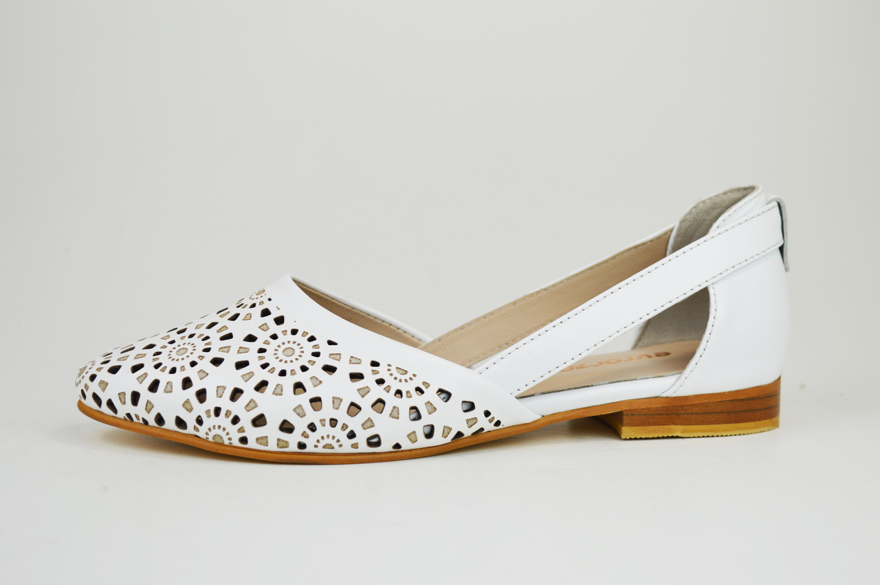 Шкіряні Балетки Evromoda 286186 Білі