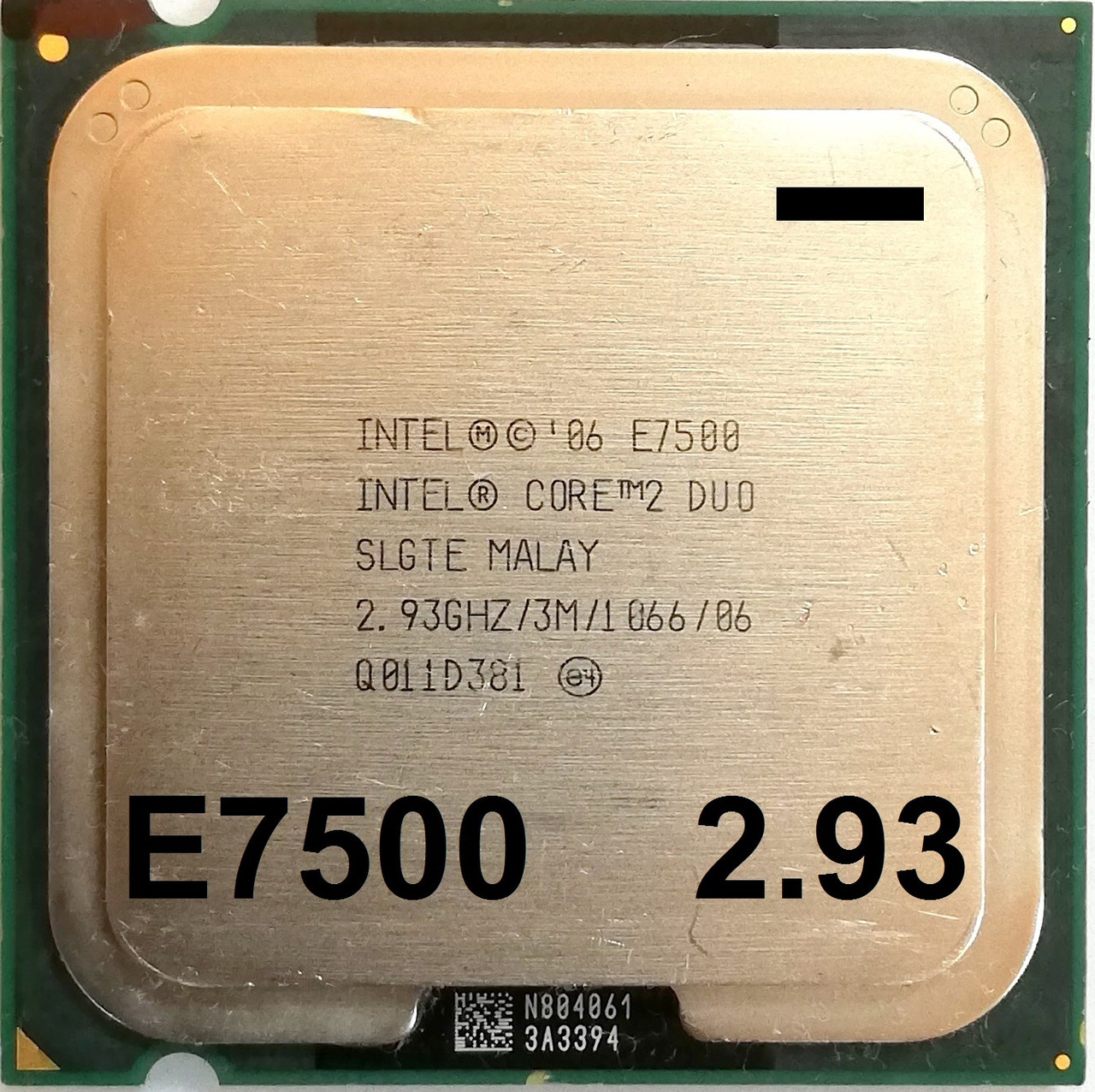 Процесор Intel Core 2 Duo E7500 R0 SLB9Z, SLGTE 2.93 GHz 3M Cache 1066 MHz FSB Socket 775 Б/В - МІНУС