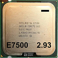 Процесор Intel Core 2 Duo E7500 R0 SLB9Z, SLGTE 2.93 GHz 3M Cache 1066 MHz FSB Socket 775 Б/В - МІНУС