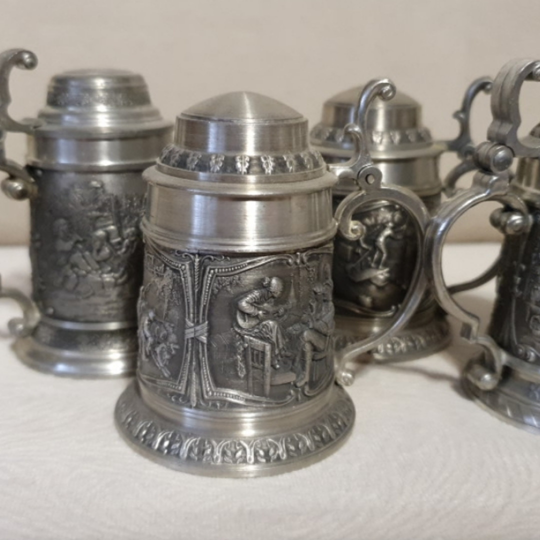 Олов'яні чарки з кришкою для шнапса