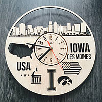 Інтер'єрний годинник на стіну «Де-Мойн, Айова»