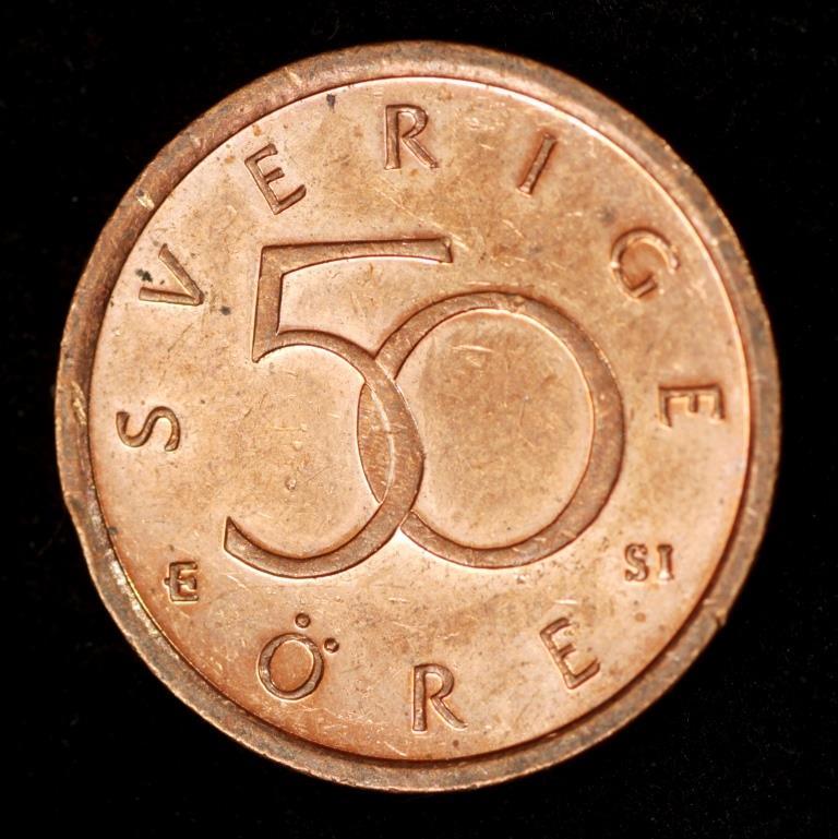 Монета Швеції 50 ері 1992-07 рр., фото 1