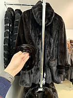 Женское пальто воротник мех норка S 42 44 размер с капюшоном