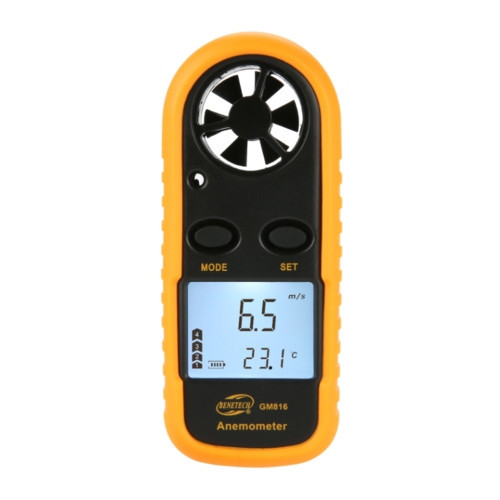 Анемометр, цифровий, крильчасті, кишеньковий, прилад для вимірювання швидкості вітру BENETECH GM816, фото 1