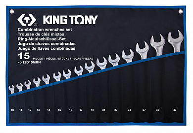 Набір ключів комбінованих 15 шт. (10-32 мм) супер-легкі TREOTON King Tony 12D15MRN (Тайвань)