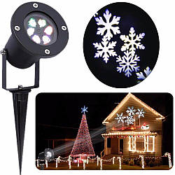 Вуличний лазерний проектор СНІГ Snowflake 608 / Новорічний проектор