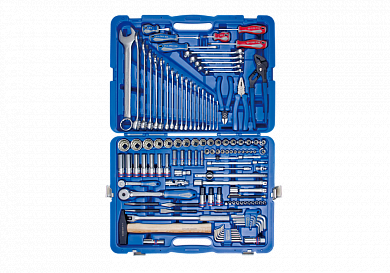 Набір інструментів універсальний 12 гр. 128 од. 1/4"+1/2" KING TONY 7028MR (Тайвань), фото 1