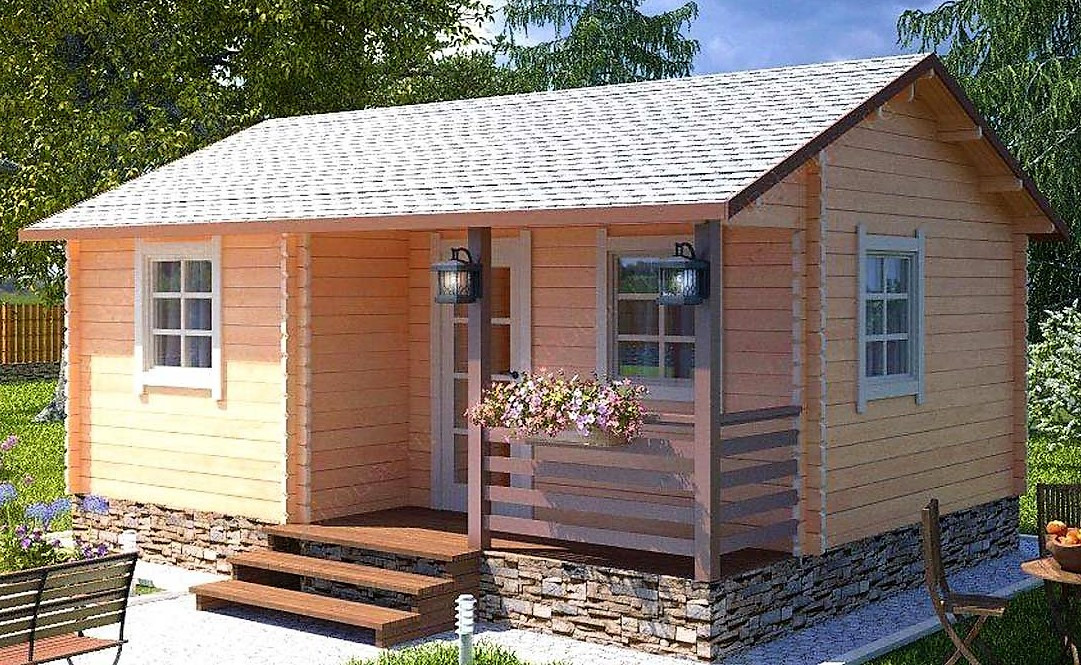 дачные садовые домики из бруса фото