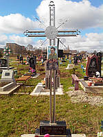 Хрест для пам'ятника з нержавіючої сталі №2 (висота-210см, ширина - 65см)