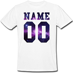 Чоловіча іменна футболка - Space (принт спереду) [Цифри та імена/прізвища можна змінювати] (50-100% передоплата)