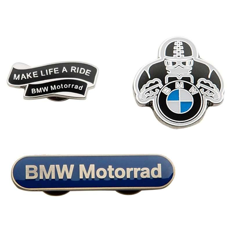 Оригінальний набір з трьох металевих значків BMW Motorrad Metal Pin Set, артикул 76899898244, фото 1
