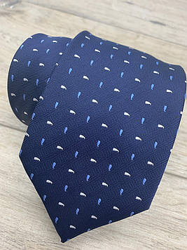 Краватка синій у кольорові краплі.