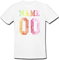 Мужская именная футболка - Multicolor (принт спереди) [Цифры, имена/фамилии можно менять] (50-100% предоплата)