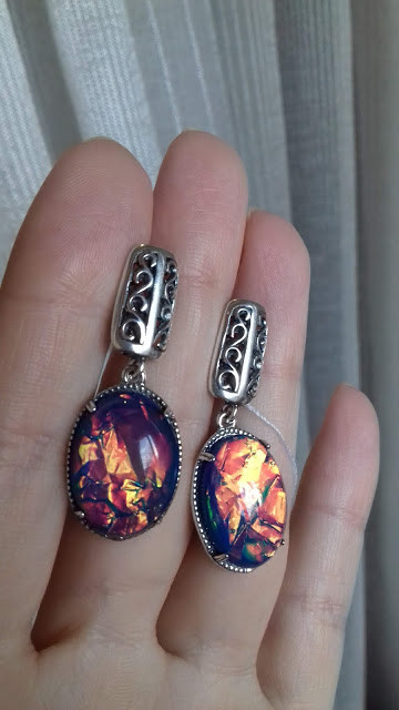 Сережки з опалом