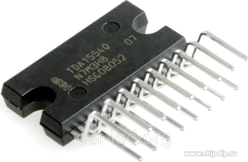 TDA1554Q (NXP Semiconductors) Интегральный усилитель мощности класса В, 4 х 11Вт, 2 х 22Вт