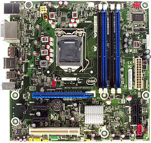 Материнська плата INTEL DQ57TM для настільних ПК, PCI-E+2DVI+DP+GbLAN SATA 4xDDR3 MicroATX , Socket LGA1156, фото 1