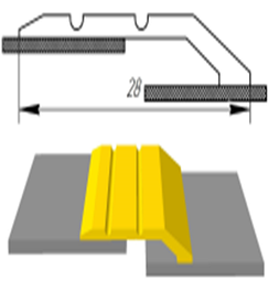 Алюмінієвий поріг з перепадом 5мм довжина 2700мм