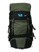 Туристический рюкзак VA T-04-8 85 л Походный для рыбалки Зеленый с черным (01V8501)